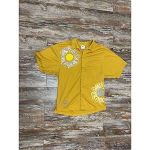 Mens Nike Uphoria Yellow Button Up Shirt Jersey Size Small Floral Street Wear